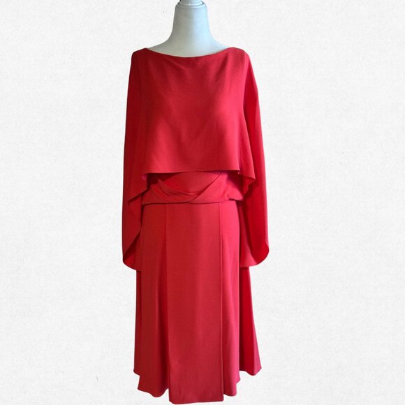 Vionnet Dresses & Skirts - NWT Vionnet Vermilion Red Crepe Overlay Dress size IT 42/US 6-8